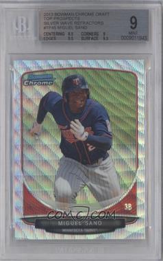2013 Bowman Draft Picks & Prospects - Top Prospects Chrome - Silver Wave Refractor #TP-45 - Miguel Sano /25 [BGS 9 MINT]