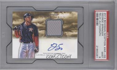 2013 Bowman Inception - Autographed Relics #AR-GS - George Springer [PSA 9 MINT]