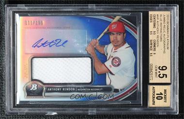 2013 Bowman Platinum - Autographed Jumbo Relic - Blue Refractor #AJR-AR - Anthony Rendon /199 [BGS 9.5 GEM MINT]