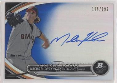 2013 Bowman Platinum - Autographed Prospects - Blue Refractor #BPAP-MKI - Mike Kickham /199 [EX to NM]