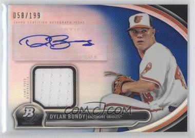 2013 Bowman Platinum - Autographed Relic - Blue Refractor #AR-DB - Dylan Bundy /199