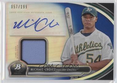 2013 Bowman Platinum - Autographed Relic - Blue Refractor #AR-MC - Michael Choice /199