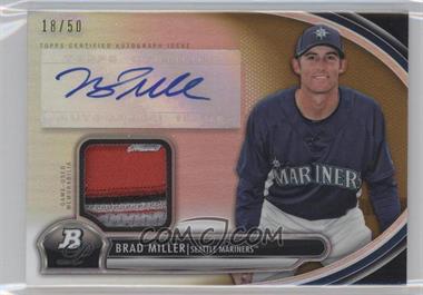 2013 Bowman Platinum - Autographed Relic - Gold Refractor #AR-BM - Brad Miller /50