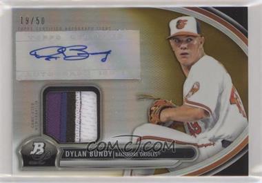 2013 Bowman Platinum - Autographed Relic - Gold Refractor #AR-DB - Dylan Bundy /50