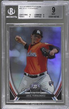 2013 Bowman Platinum - [Base] #85 - Jose Fernandez [BGS 9 MINT]