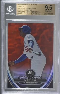 2013 Bowman Platinum - National Convention - Orange #NC49 - Yasiel Puig /125 [BGS 9.5 GEM MINT]