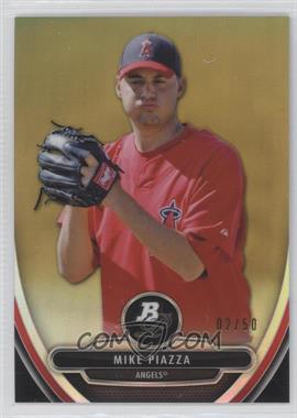 2013 Bowman Platinum - Prospects - Chrome Gold Refractor #BPCP50 - Mike Piazza /50