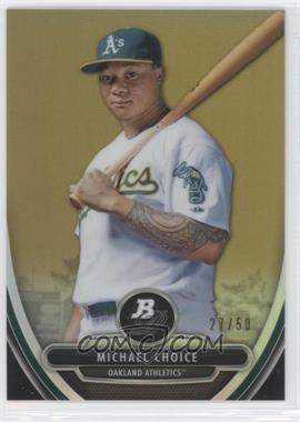 2013 Bowman Platinum - Prospects - Chrome Gold Refractor #BPCP71 - Michael Choice /50