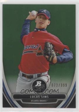 2013 Bowman Platinum - Prospects - Chrome Green Refractor #BPCP53 - Lucas Sims /399 [EX to NM]