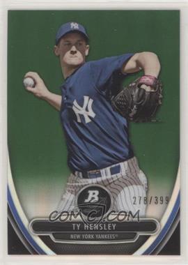 2013 Bowman Platinum - Prospects - Chrome Green Refractor #BPCP94 - Ty Hensley /399