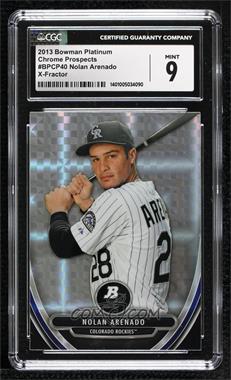 2013 Bowman Platinum - Prospects - Chrome X-Fractor #BPCP40 - Nolan Arenado [CGC 9 Mint]