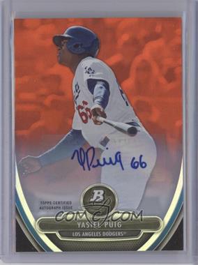 2013 Bowman Platinum - Prospects - Limited Edition Orange Parallel Autograph #NCA49 - Yasiel Puig