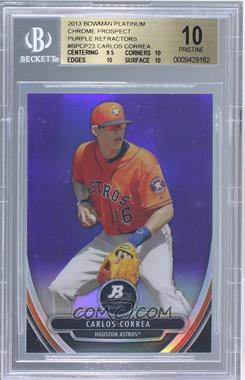 2013 Bowman Platinum - Prospects - Retail Chrome Purple Refractor #BPCP23 - Carlos Correa [BGS 10 PRISTINE]