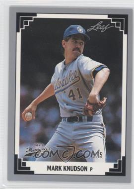 2013 Leaf Memories - 1991 Leaf Buyback - Gold #159 - Mark Knudson /5