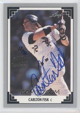 2013 Leaf Memories - 1991 Leaf Buyback Autographs #384 - Carlton Fisk /72