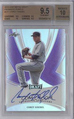 2013 Leaf Metal Draft - [Base] - Prismatic Purple #BA-CK1 - Corey Knebel /50 [BGS 9.5 GEM MINT]