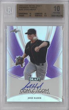 2013 Leaf Metal Draft - [Base] - Prismatic Purple #BA-JH2 - Josh Hader /50 [BGS 10 PRISTINE]