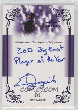 2013 Leaf Trinity - Inscription Autographs - Purple #DTI-EJ2 - Eric Jagielo /1