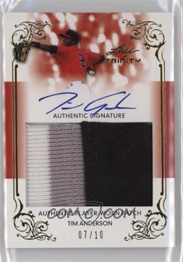 2013 Leaf Trinity - Patch Autographs - Gold #DTP-TA1 - Tim Anderson /10