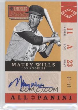 2013 Panini America's Pastime - All-Panini Autographs - Red #AP-MW - Maury Wills /10