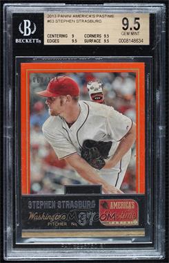 2013 Panini America's Pastime - [Base] #63 - Stephen Strasburg /125 [BGS 9.5 GEM MINT]