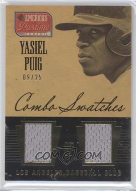 2013 Panini America's Pastime - Combo Swatches - Gold #CS-YP - Yasiel Puig /25