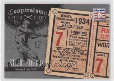 2013 Panini Cooperstown Collection - Historic Tickets #10 - 1934 World Series