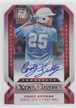 2013 Panini Elite Extra Edition - [Base] - Aspirations Die-Cut Signatures #196 - Cody Stubbs /100