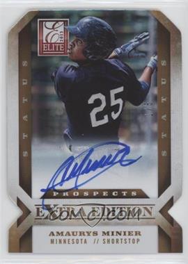 2013 Panini Elite Extra Edition - [Base] - Status Gold Die-Cut Signatures #200 - Amaurys Minier /5