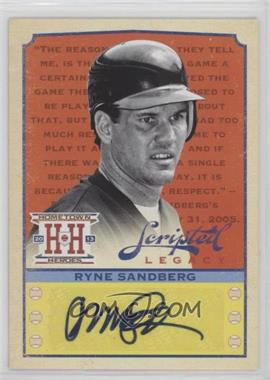 2013 Panini Hometown Heroes - Scripted Legacy #SLRS - Ryne Sandberg