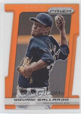 2013 Panini Prizm - [Base] - Orange Prizm Die-Cut #133 - Yovani Gallardo /60