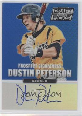 2013 Panini Prizm Perennial Draft Picks - Prospect Signatures - Blue Prizm #13 - Dustin Peterson /75