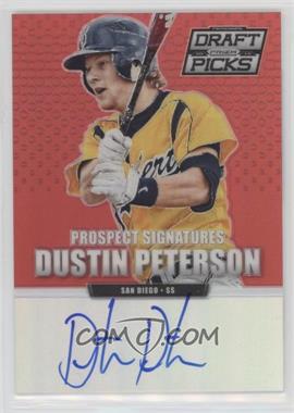 2013 Panini Prizm Perennial Draft Picks - Prospect Signatures - Red Prizm #13 - Dustin Peterson /100