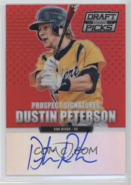 2013 Panini Prizm Perennial Draft Picks - Prospect Signatures - Red Prizm #13 - Dustin Peterson /100