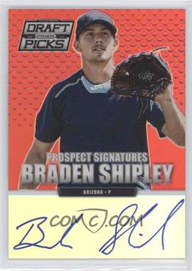 2013 Panini Prizm Perennial Draft Picks - Prospect Signatures - Red Prizm #16 - Braden Shipley /100