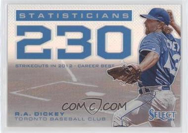 2013 Panini Select - Statisticians - Silver Prizm #ST11 - R.A. Dickey
