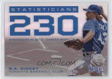 2013 Panini Select - Statisticians - Silver Prizm #ST11 - R.A. Dickey