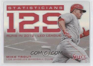 2013 Panini Select - Statisticians - Silver Prizm #ST3 - Mike Trout
