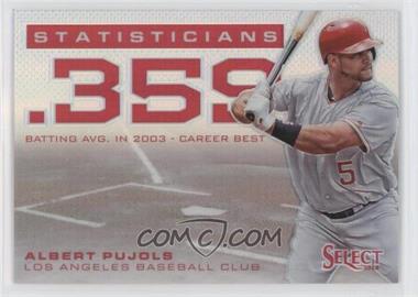 2013 Panini Select - Statisticians - Silver Prizm #ST5 - Albert Pujols