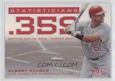 2013 Panini Select - Statisticians - Silver Prizm #ST5 - Albert Pujols