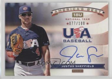 2013 Panini USA Baseball Box Set - 18U National Team America's Best Autographs #18 - Justus Sheffield /100