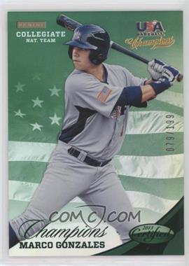 2013 Panini USA Baseball Champions - [Base] - Certified National Team Mirror Green #135 - Marco Gonzales /199