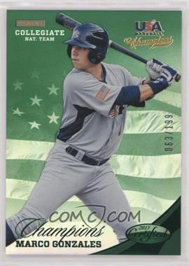 2013 Panini USA Baseball Champions - [Base] - Certified National Team Mirror Green #135 - Marco Gonzales /199