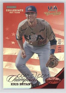 2013 Panini USA Baseball Champions - [Base] - Certified National Team Mirror Red #127 - Kris Bryant /499