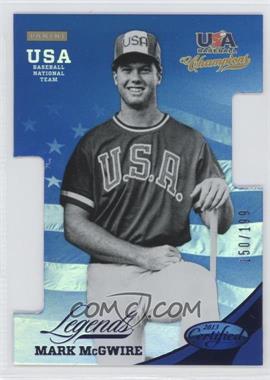 2013 Panini USA Baseball Champions - Certified Legends Die-Cut - Mirror Blue #28 - Mark McGwire /199