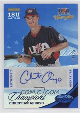 2013 Panini USA Baseball Champions - Certified National Team Signatures - Mirror Blue #25 - Christian Arroyo /25