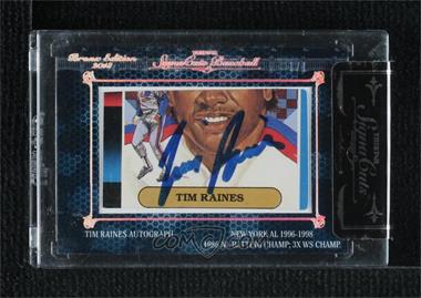 2013 TRISTAR Signa Cuts Cut Autographs - Bronx Edition - Platinum #_TIRA - Tim Raines /1 [Cut Signature]