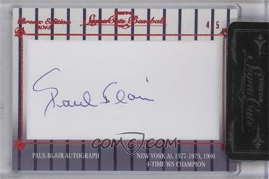 2013 TRISTAR Signa Cuts Cut Autographs - Bronx Edition - Red #_PABL - Paul Blair /5