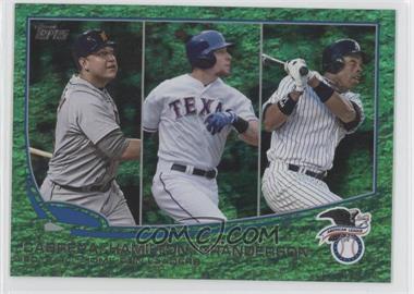 2013 Topps - [Base] - Emerald Foil #153 - League Leaders - 2012 AL Home Run Leaders (Miguel Cabrera, Josh Hamilton, Curtis Granderson)