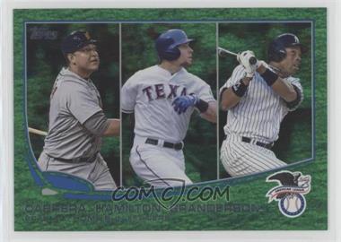 2013 Topps - [Base] - Emerald Foil #153 - League Leaders - 2012 AL Home Run Leaders (Miguel Cabrera, Josh Hamilton, Curtis Granderson)